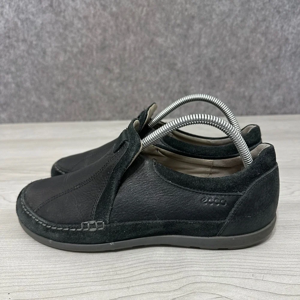 Ecco Cayla Loafers Women 40 US 9-9.5 Black Leather Suede Slip On Comfort Shoes